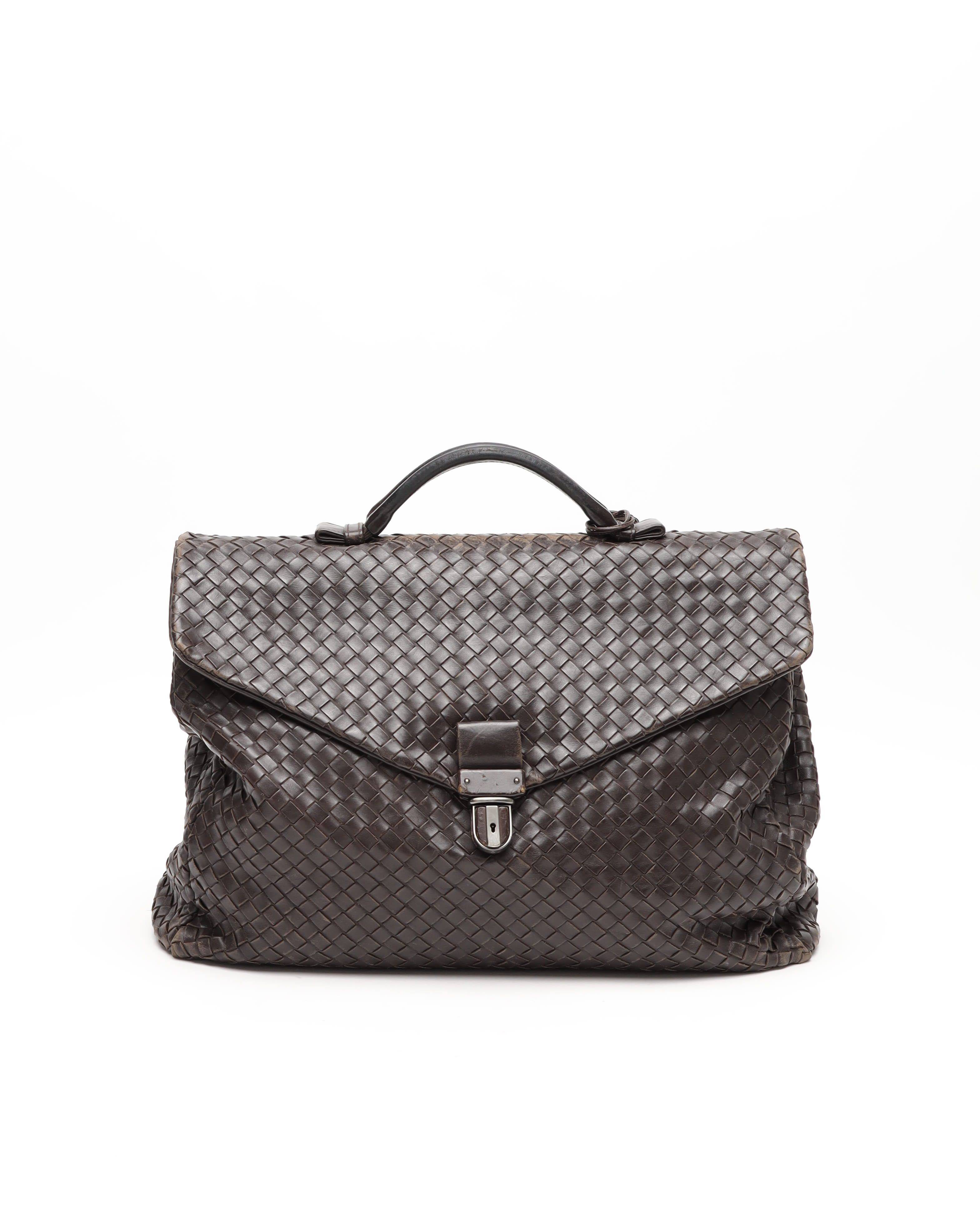 Bottega Veneta Peforated Intrecciato Briefcase - Brown (One Size)