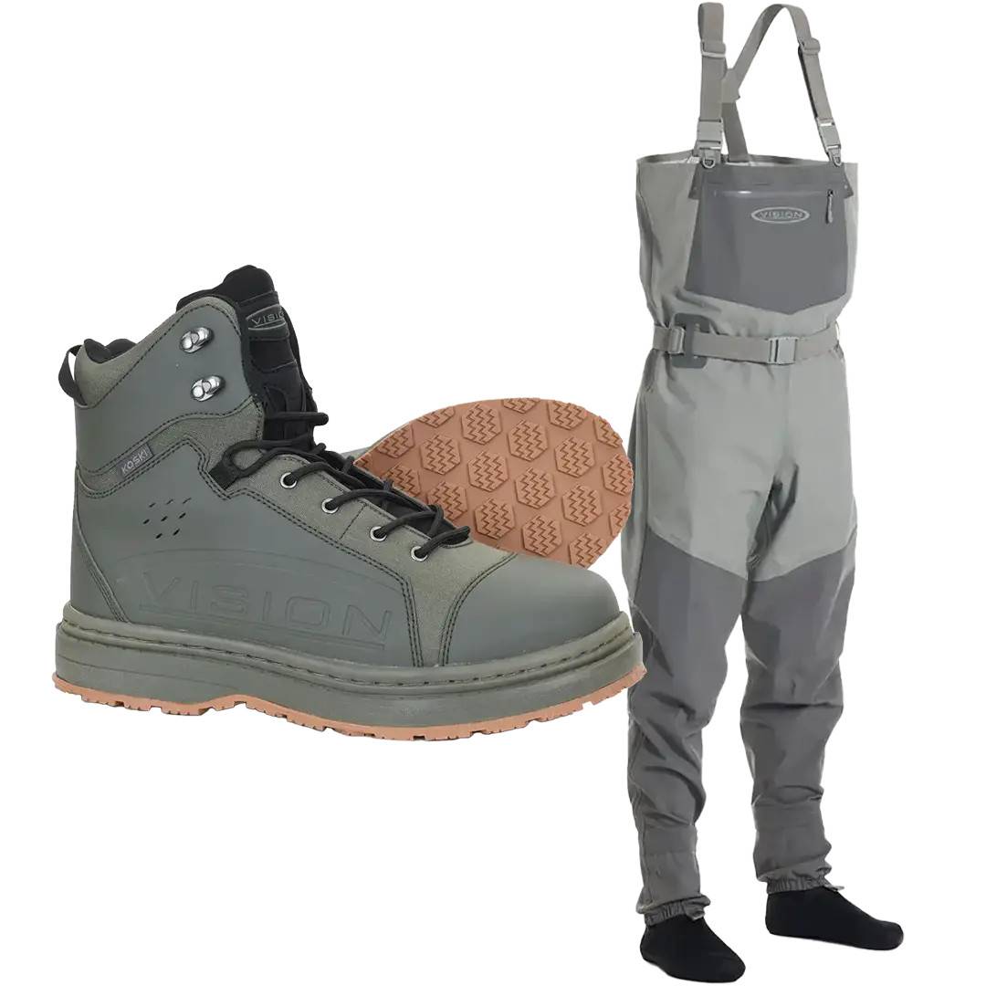 Vision Koski Grey Åndbare Waders Sæt