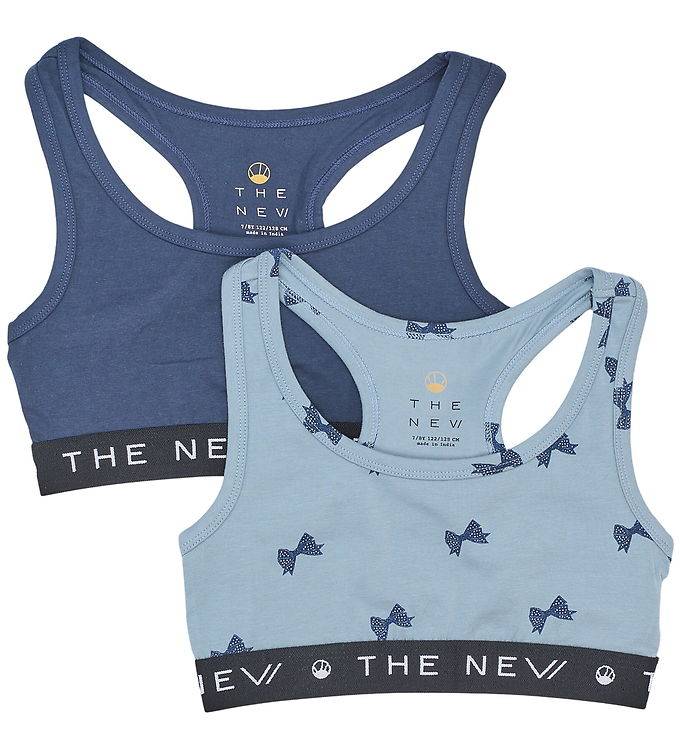 The New Toppe - 2-pak - TnThe New - Ashley Blue Bow AOP - The New - 7-8 år (122-128) - Undertøj