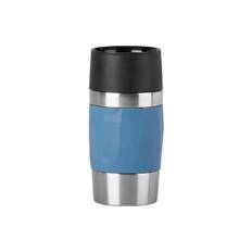 EMSA Travel Mug Thermobecher Compact, 300 ml, Soft-Touch, Edelstahl, blau