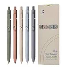 Color Gel Ink Pens, Gel Ink Pens Set, Soft Touch Barrel Pens, Manga Markers, Coloring Books Pens, Set of 5 Smooth and Effortless Writing Ergonomic Soft Touch Barrel for Kids Adult Coloring Books