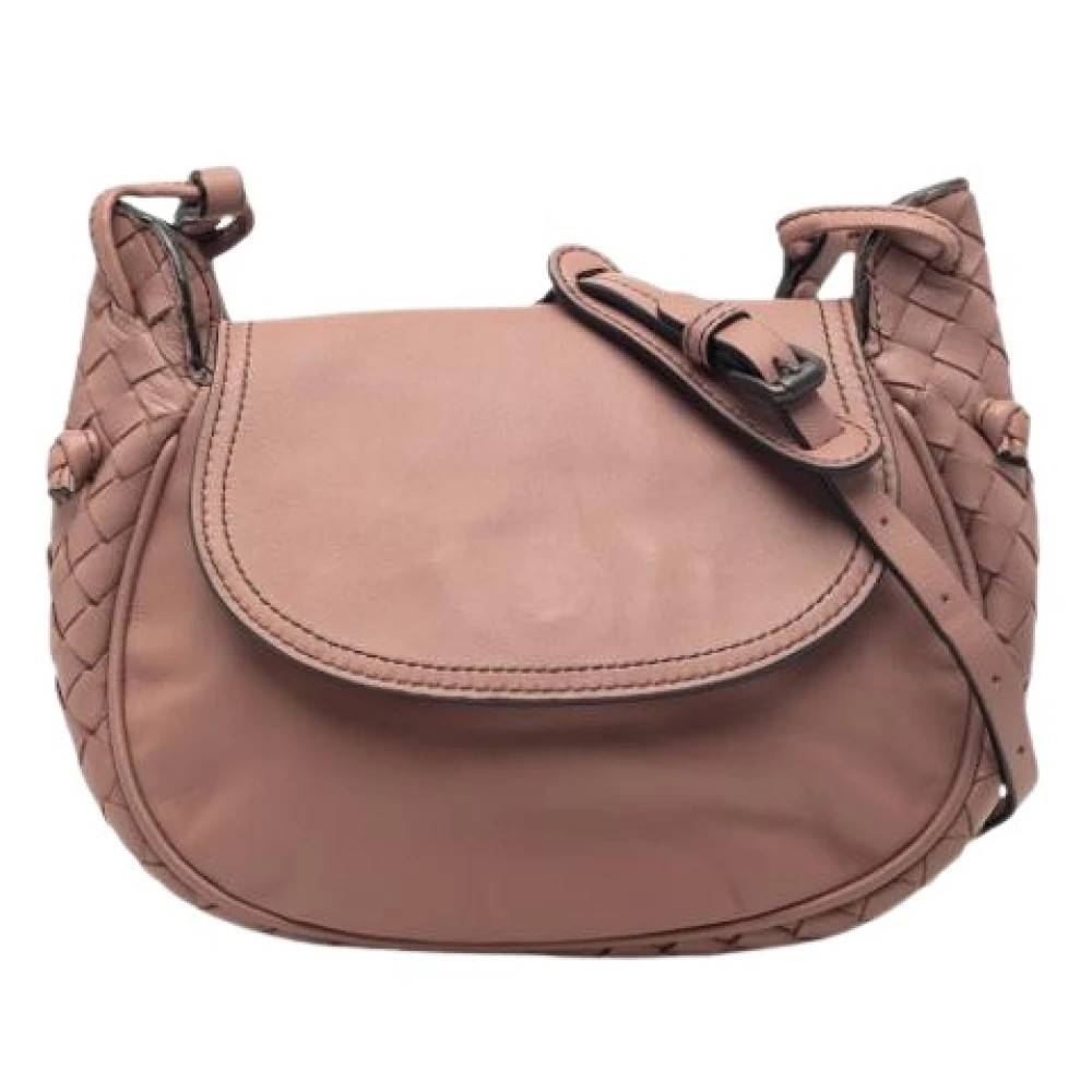 Bottega Veneta Vintage Pre-owned Vintage Woven Leather Crossbody Bag - Vintage - Dame - Lyserød - ONE SIZE - Læder