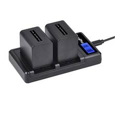 DuraPro 2Pcs 2500mAh NP-FV70 NP FV70 Akku + LCD USB Ladegerät für Sony NP-FV50 FV30, FV100; V-Serie, Handycam HDR-CX230 HDR-CX150E HDR-CX170 CX300 Z1-Camcorder