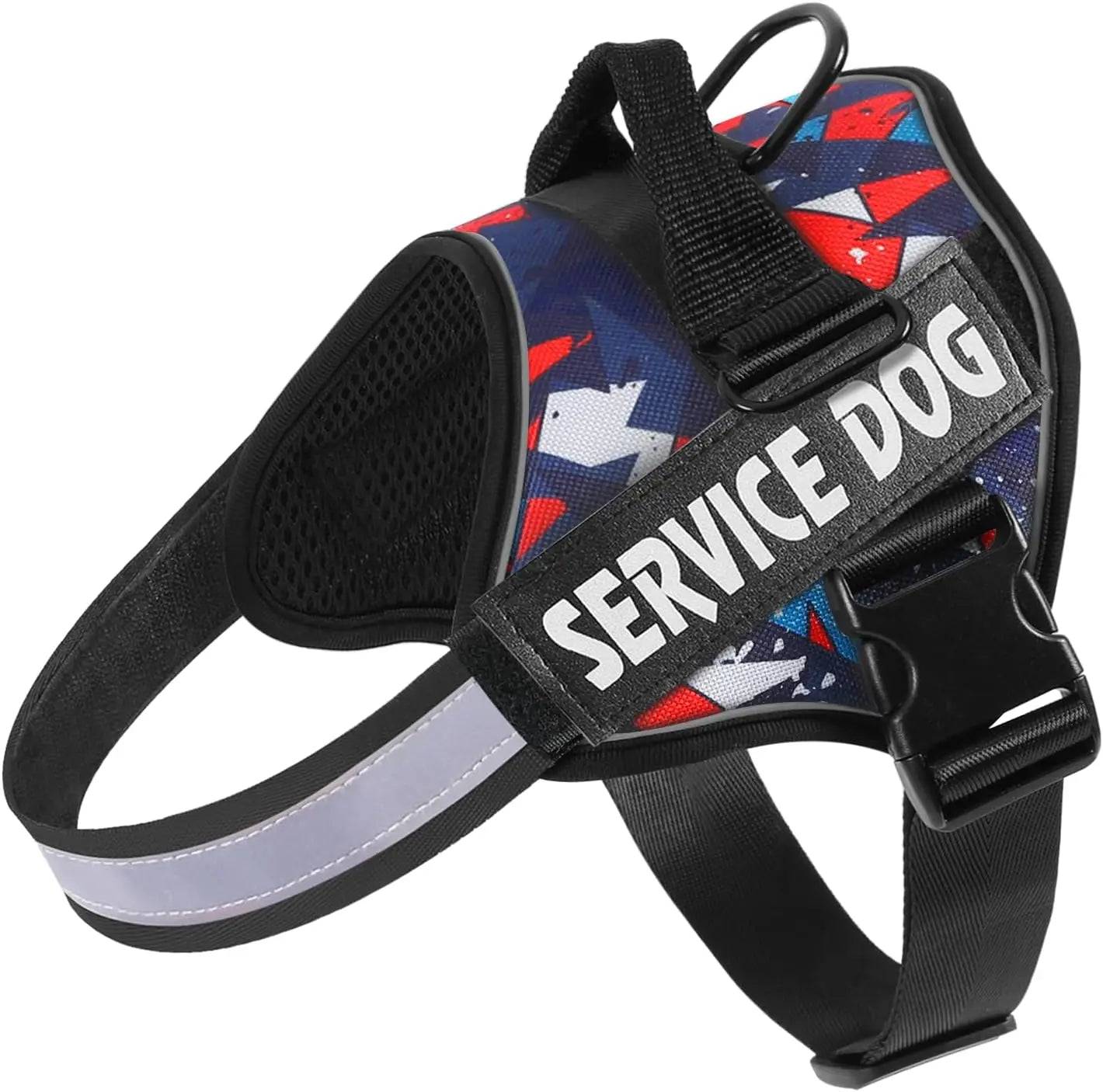 Chest Strap Dog Vest Harness | Quick-Release Buckle for Medium & Large Dogs - Deep Blue Camouflage / XXL (XXL)