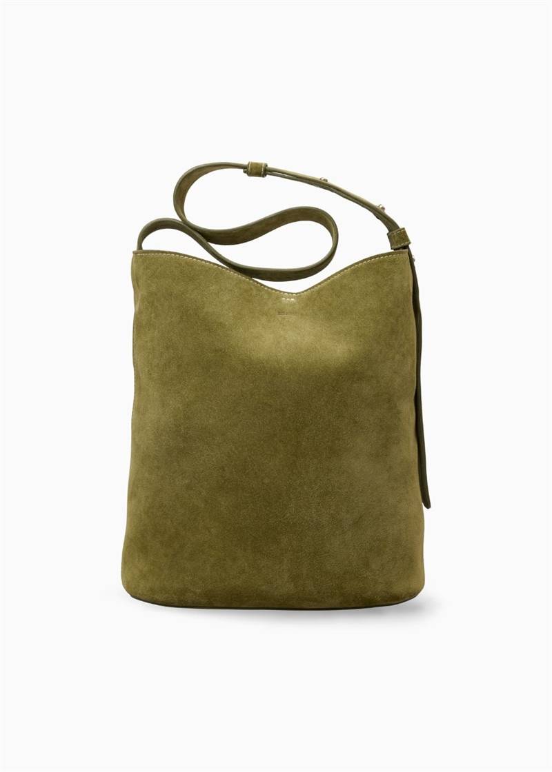 LIÉ STUDIO THE NORMA TOTE SUEDE MOSS GREEN