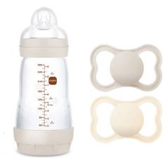 MAM Air Naturgummi Sutter 6-16m & Easy Start Sutteflaske Anti-kolik 260 ml, Neutral