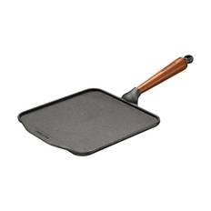 Skeppshult Gjutjärn Skeppshult pannkakspanna fyrkantig Trähandtag - Svart