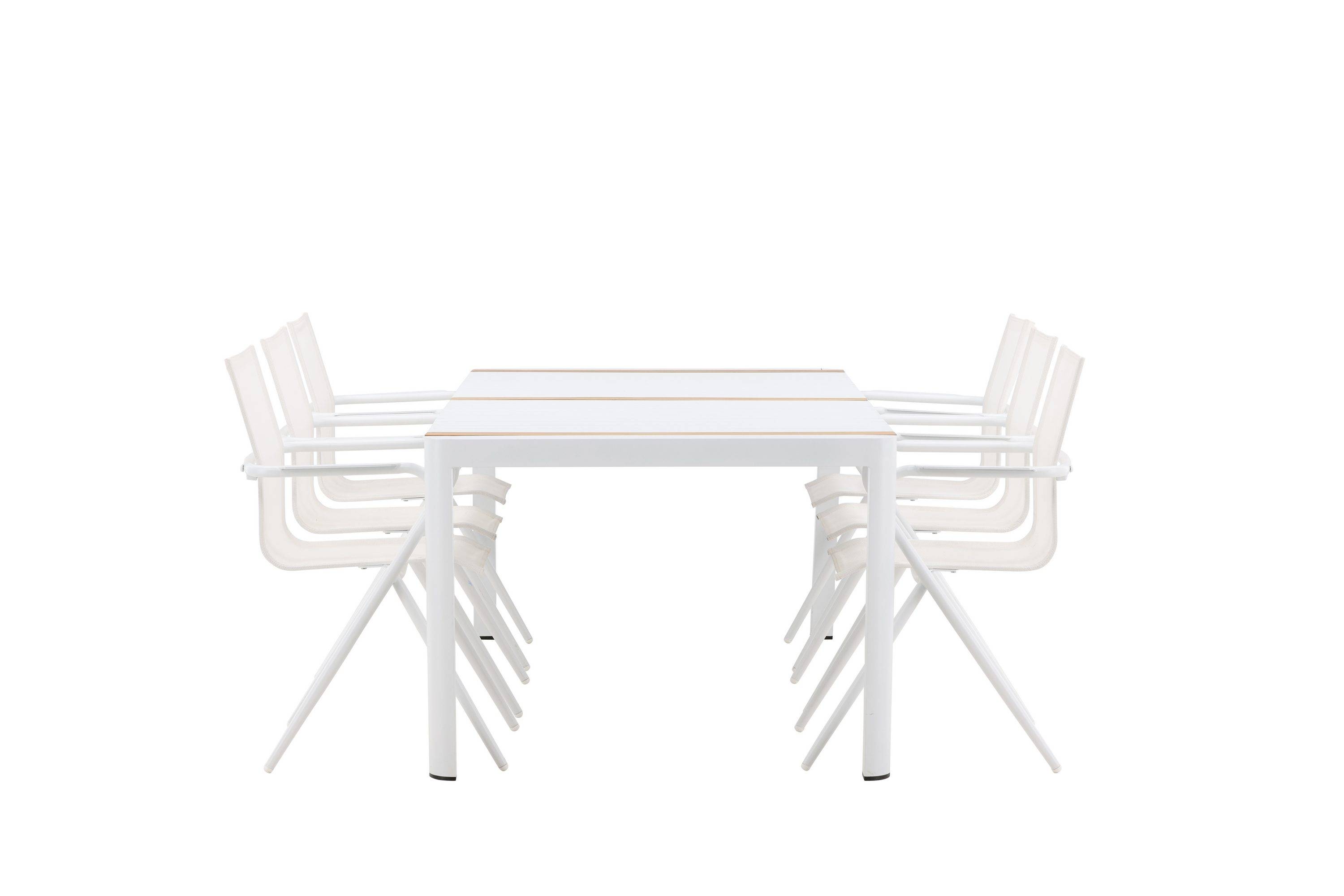 Venture Home Togo Matgrupp 200x100 cm + 6 Alina Matstol - Vit Matgrupper utomhus