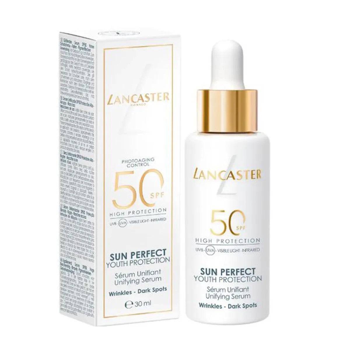 Lancaster Sun Perfect Duo osynlig och färgglad solkräm SPF50 12g