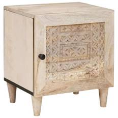 vidaXL Sängbord Beige 40 x 33 x 46 cm massivt mangoträ