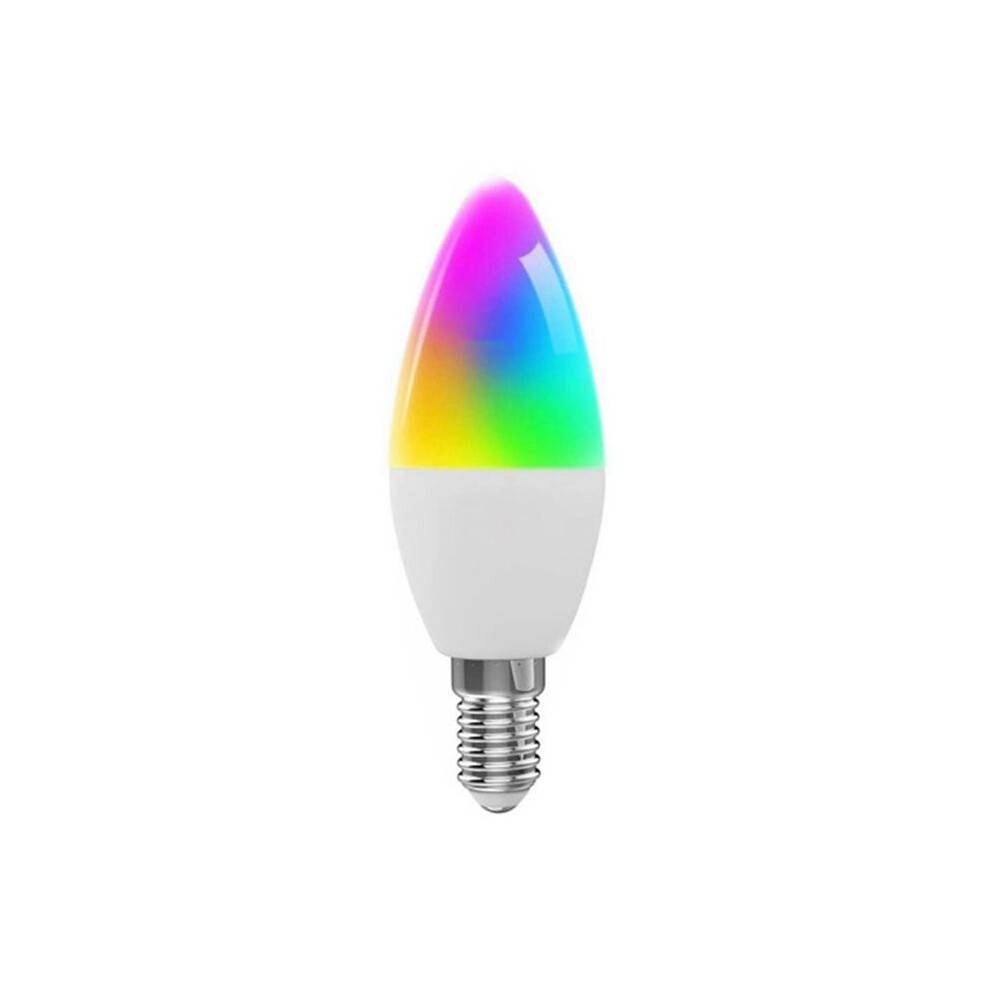 Tuya E14 Bulb Dimmable Five-Way Spiral Candle Bulb WiFi RGB Bulb Remote Control and Voice Control 5W