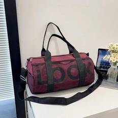 Nylonbokstäver Stor Kapacitet Kort Resväska, Gymväska, Yogaväska, Studentväska Tillbaka Till Skolan, Unisex - Röd