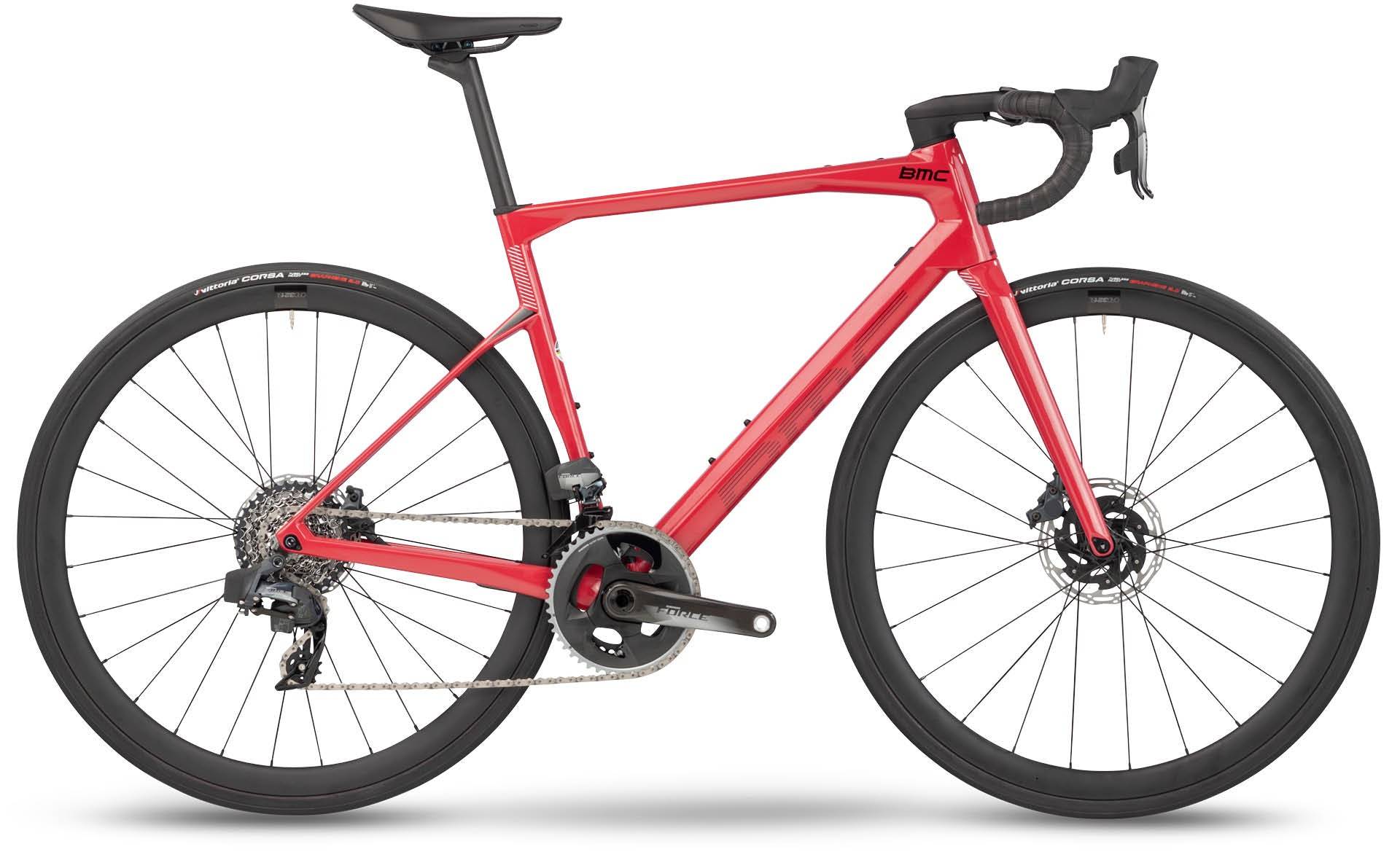 BMC Road Machine 01 2021 - SRAM Force AXS 2x12sp - DT SWISS ERC 1400 Spline - 041 / 54 / radiactive red / metallic sky blu (custom paint by lumar color)