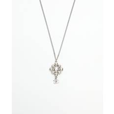Chanel Coco Mark Rhinestone Necklace - Silver (50 cm)