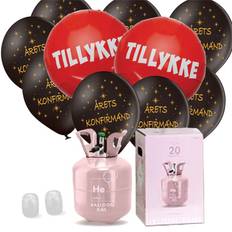 Helium Kit med Konfirmationsballoner, Blå & Hvid – Skab magi til den store dag