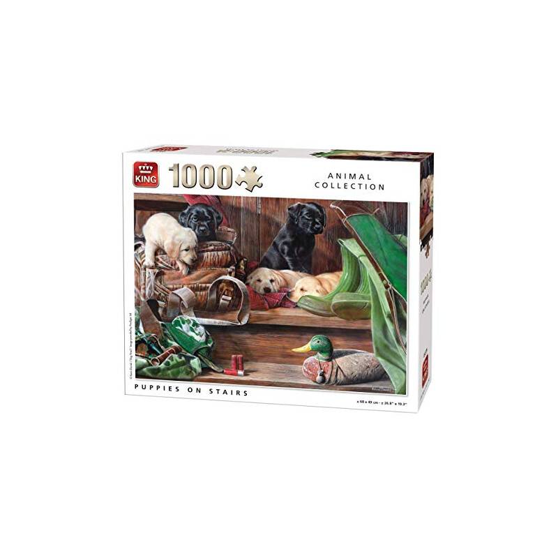 King 13.662,7cm Welpen auf Treppen Puzzle (1000Teile)