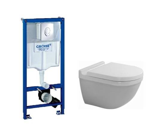 Duravit Starck 3 vägghängt toalettpaket, vit