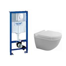 Duravit Starck 3 vägghängt toalettpaket, vit