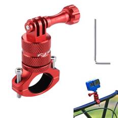 CERFFOOL Cykelstyrfäste för GoPro Hero 13 12 Black för DJI Osmo Action 5 Pro 4 ficka 3 aluminiumlegering 360° roterande fästen för Insta360 actionkameror tillbehör (röd)