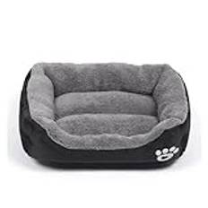 All-Season Square Dog Sleeping Bed Mat Mjuk Bomull Full Fyllning Elastisk Pet Cat Sofa Mat(Black,XXL-95x72cm)