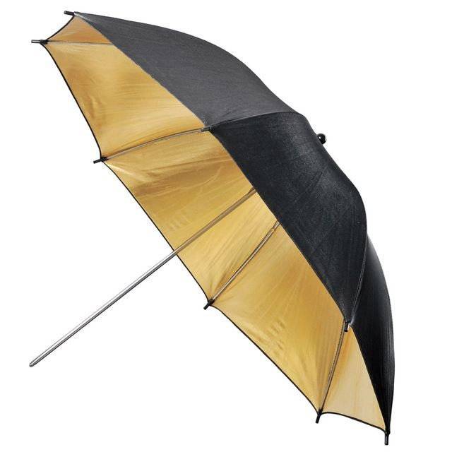 Paraply i guld / svart (109cm)