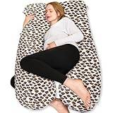 Chilling Home Graviditetskudde för kvinnor och personer som sover på sidan (leopardmönster, sammet)