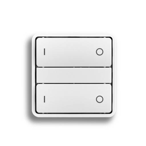 Smartkontakten Zigbee kontakt/lysdæmper til LK Fuga med tænd/sluk tangenter i hvid med Baseline 50 ramme