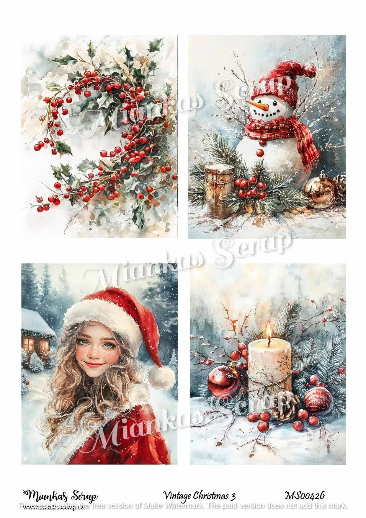 Miankas Scrap klippark - Vintage Christmas 3