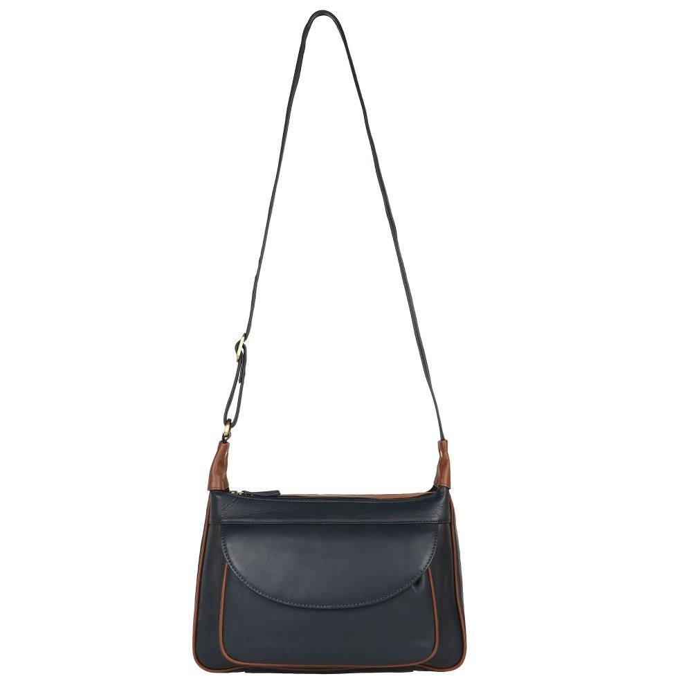 Nordic Blue Chelsea Womens Shoulder Bag Colour: Navy/Brown, Size: One Size