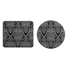 Nimvoya Liten skrivbordsmatta och musmatta set musmatta xxxl retro mönster musmatta xl musmatta xxxl – 2-pack, 20 x 24 cm och diameter 20 cm