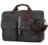 Baosha Herr Övergripande väskor Portfölj Laptopväska för 17 tums laptop Mäns stora arbetsväska Canvas Messenger Bag Axelväska BC-07, Svart