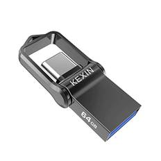 KEXIN USB C Stick 64GB, Typ C Speicherstick OTG Flash Drive USB 3.0 Dual Memory Stick Wasserdicht Flash Laufwerk mit Schlüsselanhänger für PC/Laptop/MacBook/Tablet/Android Samsung Huawei