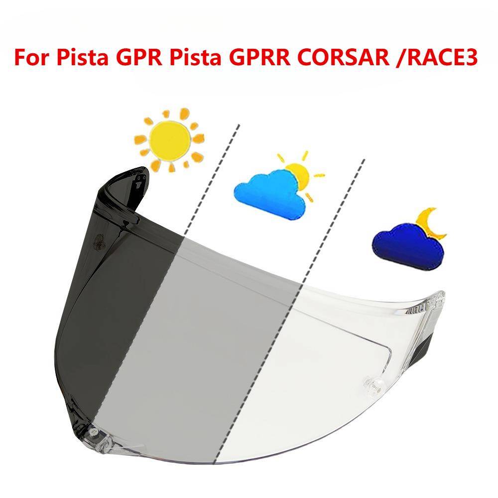 För AGV PISTA GP RR GP R CORSA R RACE 3 Hjälmvisir Fotokromt Skydd Visir Ersättning UV-skydd Vindruta Tillbehör Hastighetssensorer 6 silver