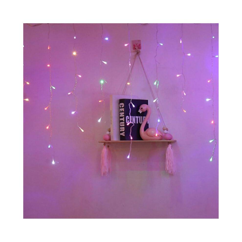 (Multi Color,26FT=2pcs 4M 96LED)13130ft Curtain Icicle Lights Led Fairy Christmas Indoor Outdoor Wedding Party