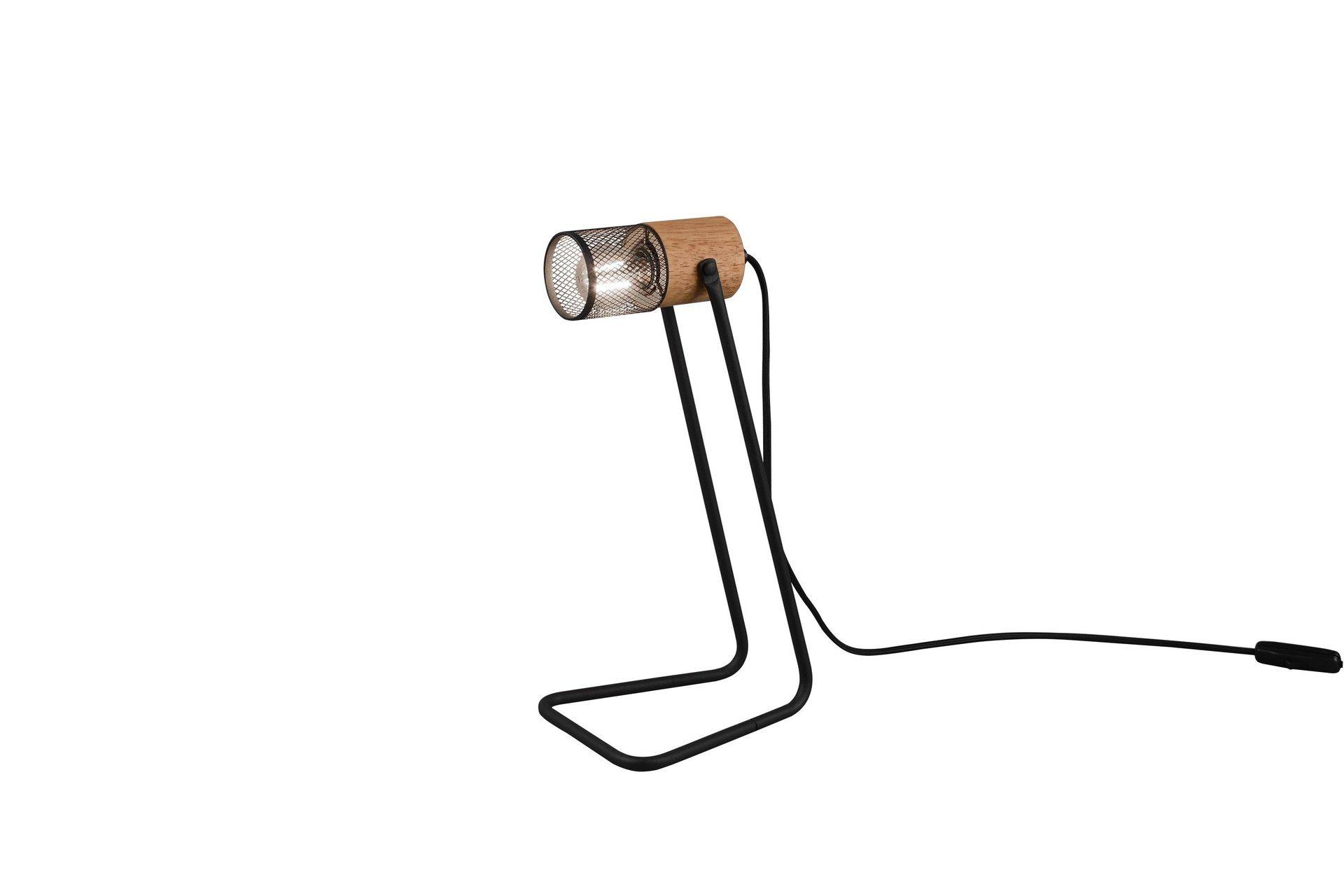 Trio Lighting Tosh Bordslampa E27 mattsvart - Natur/Matt svart Skrivbordslampa
