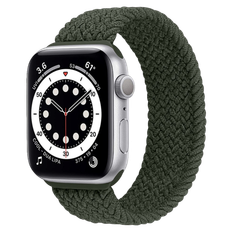 Apple Watch SE 44mm (2022/2023) Nylon Sportsrem Str. L Mørkegrøn