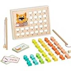 Magnetiska bokstäver och siffror, fiskespel för småbarn 1-3,Trä magnetiska alfabetets lärande leksaker - Learning & Education Toys For Frameed Letter Recognition, utvidgar ordförråd