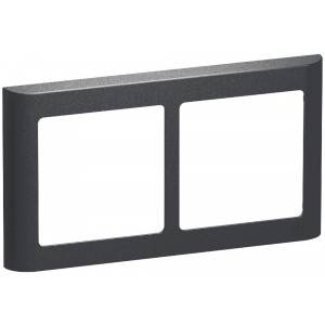 LK FUGA® – Soft 63 vandret design ramme, 2 modul, koksgrå + teknisk monteringsramme