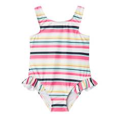 NAME IT Badedragt 'NMFZANNE'  lyseblå / pink / sort / hvid