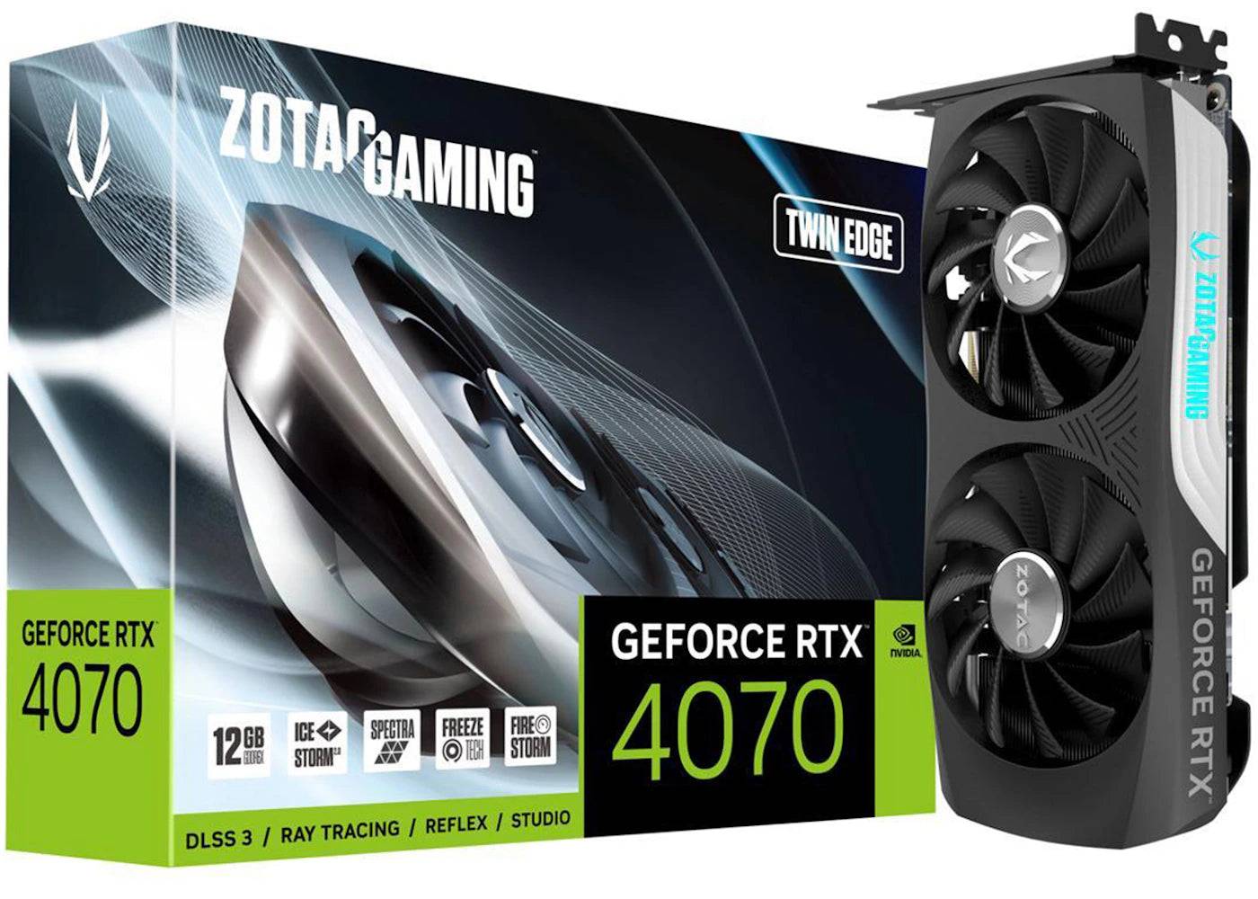 NVIDIA ZOTAC Gaming GeForce RTX 4070 Twin Edge 12GB Graphics Card ZT-D40700E-10M - One Size (One Size)