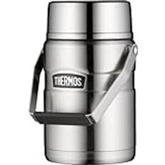 Thermos Henkelmann, lunchkruka, termobehållare rostfritt stål, matt 1,2 l, matburk för soppor, sallad, gryta, 4001.205.120, 2 insatser, 12 timmar varmt, 24 timmar kallt