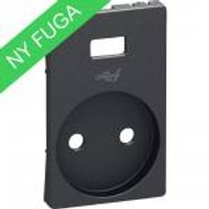 LK FUGA® Afdækning f/Stikkontakt uden jord med USB - Koksgr