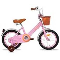 joystar Stitch 12 tums barncykel för 2–4 år, barncykel med framkorg och stödhjul för barn 2–4 år, rosa