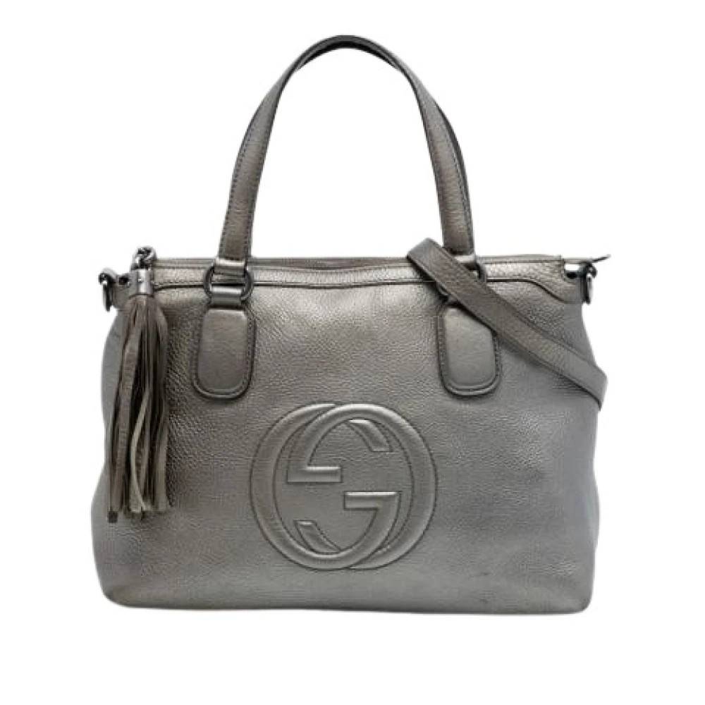 Gucci Vintage Pre-owned Soho Working Satchel - Vintage - Dame - Grå - ONE SIZE - Uld