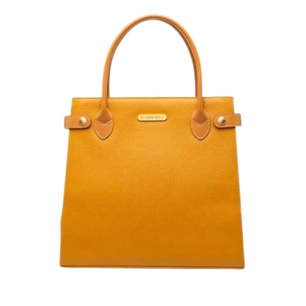 Burberry Vintage Pre-owned Læderhåndtaske - Vintage - Dame - Gul - ONE SIZE - Læder