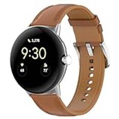 Xkravo klockarmband i äkta läder kompatibelt med Google Pixel Watch, rem för Google Pixel Watch 2, for Google Pixel Watch 2, Läder