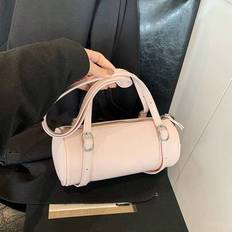 Mode cylindrisk väska för kvinnor Ny vår och sommar High-End nisch Axel Messenger Bag Casual All-Match Handväska Mobiltelefon Myntväska - Rosa