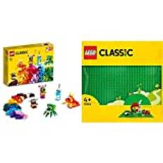 LEGO 11017 Classic Kreative Monster Kreativ-Set Steinen & 11023 Classic Grüne Bauplatte, quadratische Grundplatte mit 32x32 Noppen als Basis für Konstruktionen und für weitere Sets