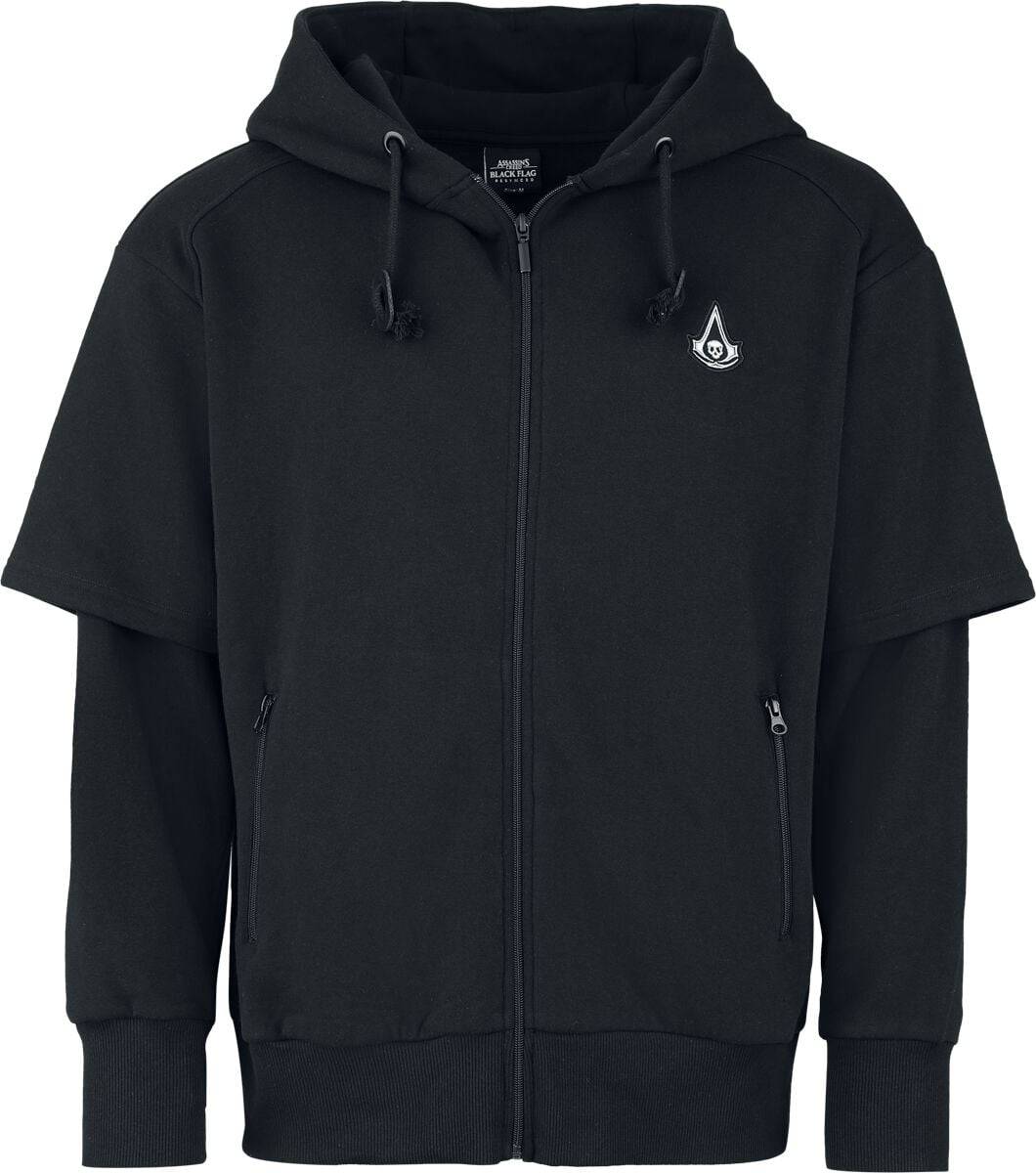 Assassin's Creed Hættetrøje med lynlås - Black Flag Resynced - S till XXL - Herrer - sort