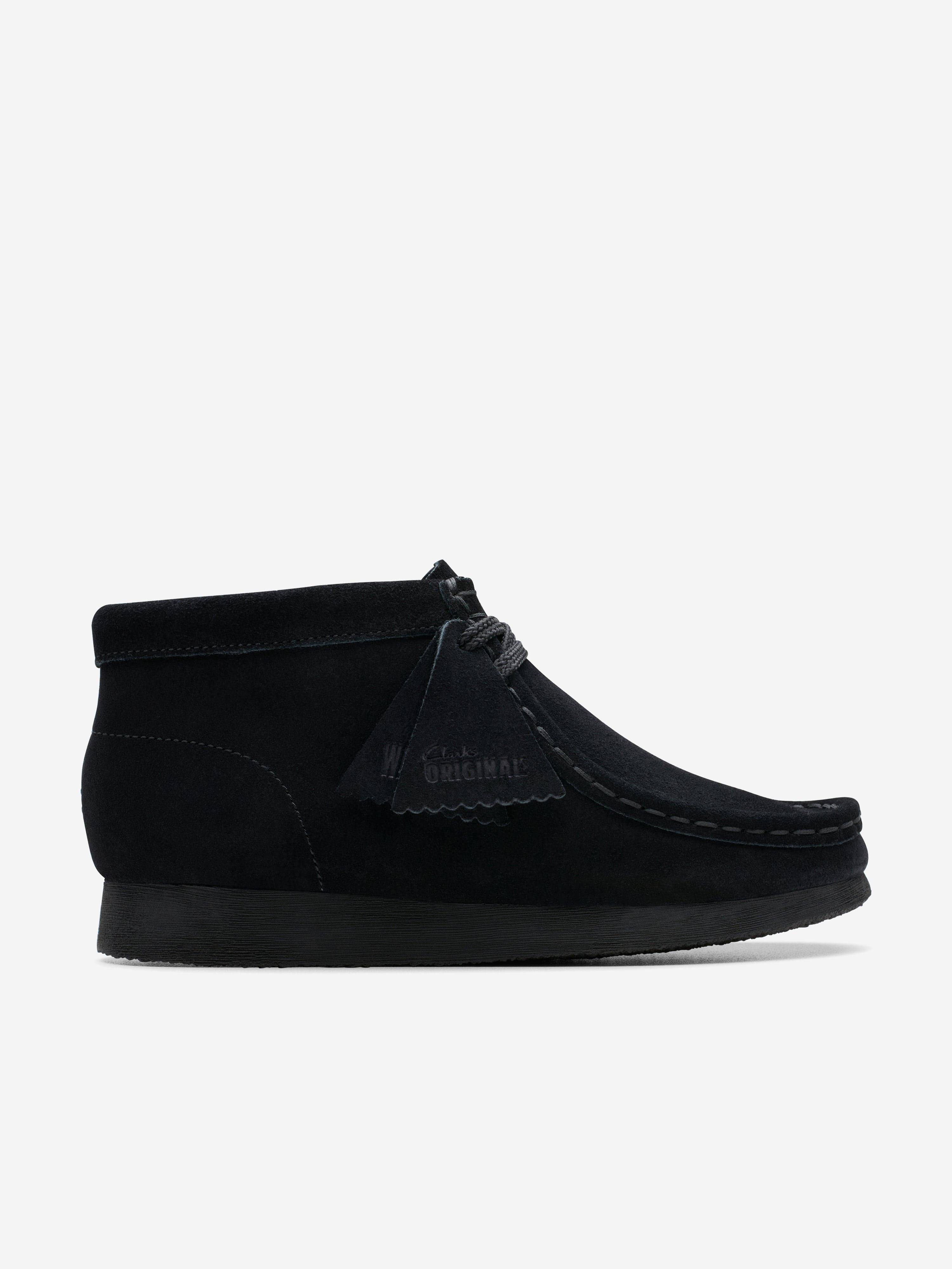 Clarks Kids Suede Wallabee Boots in Black (Wide Fit) - Black / EU 35.5 UK 3 (EU 35.5 UK 3)